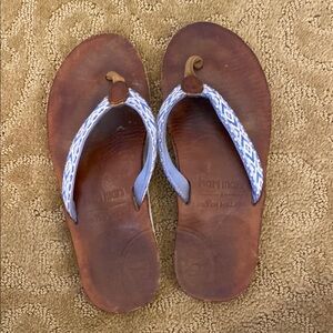 Peter Millar Brown and Blue Sandals